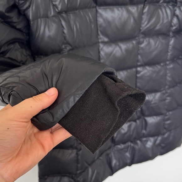 S13 Down Black Long Coat with Fur Collar - M - Picture 5 of 5